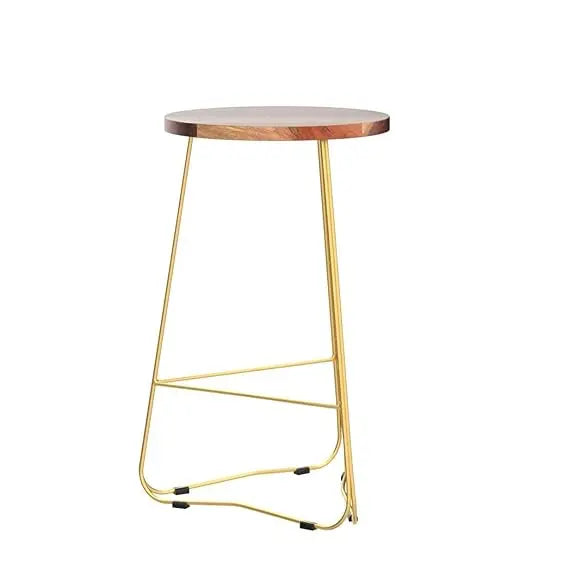 Translation missing: en.Bar Stool for Home bar, Counter Stool Chair Modern, Shop Industrial Stool with footrest, Black Metal and Wood, Set of 2 