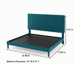 Upholstered Platform Bed with Adjustable Headboard, Leg Wood Black + Black Fabric 