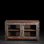 Sheesham Wood Helsinki Two Door Tv Stand Cabinet for Living Room | Entertainment Unit | Grey Finish 