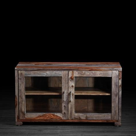 APRODZ Mango Wood Sulla LED TV Stand Cabinet for Bedroom