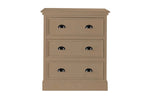 Mango Wood Marceio Chest of 3 Drawers Storage Cabinet for Living Room | Wooden Sideboard | White Finish 