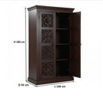 Floreale wardrobe Carved Mango Wood 2-Door Wardrobe Almirah 