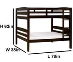 Sheesham Wood Fretno Kids Bunk Beds with Ladder for Bedroom | Brown Finish 
