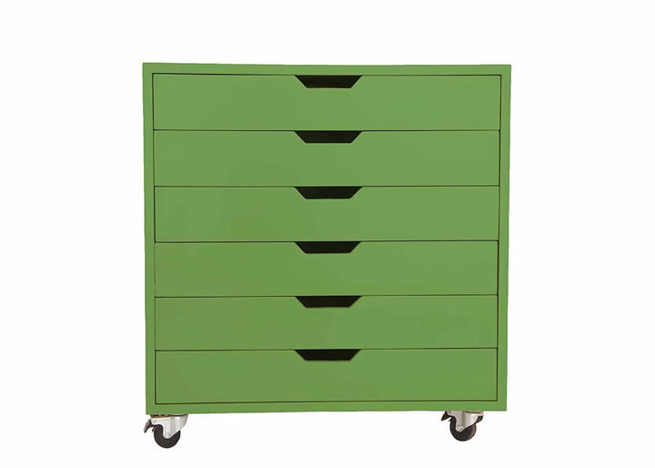 Translation missing: en.APRODZ Mango Wood Sideboard Storage Dresser Cabinet Balarwa Chest of 7 Drawer On Castors for Living Room (White Finish)