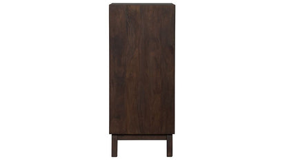 APRODZ Mango Wood Storage Cabinet Cruz Chest of 5 Drawers Furniture for Living Room | Brown