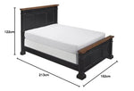 Solid Wood Without Storage Queen Size Moore Bed for Bedroom Stylish | Dark Brown Finish 