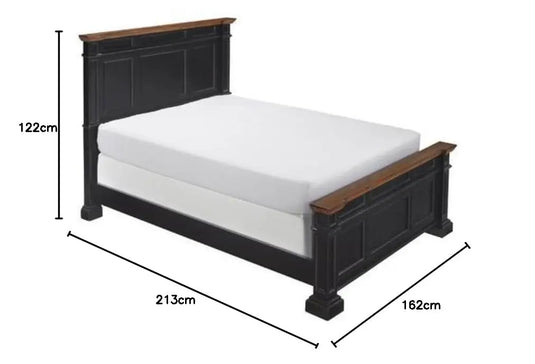 Translation missing: en.Solid Wood Without Storage Queen Size Moore Bed for Bedroom Stylish | Dark Brown Finish 