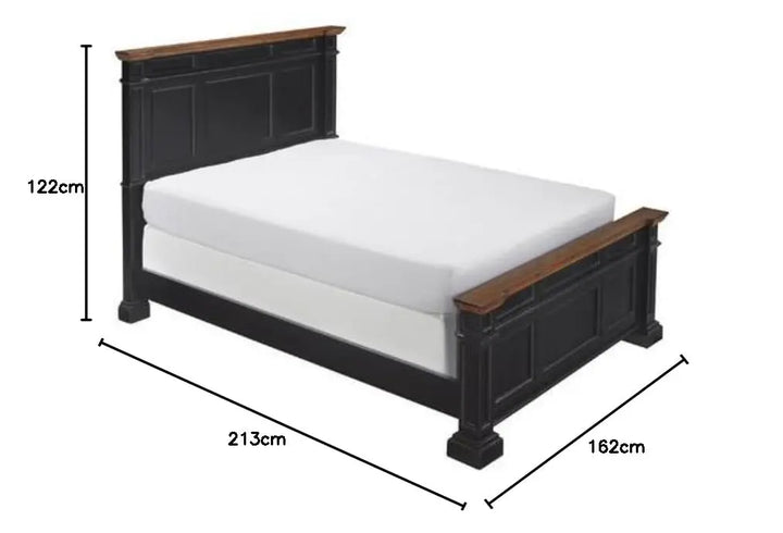 Translation missing: en.Solid Wood Without Storage Queen Size Moore Bed for Bedroom Stylish | Dark Brown Finish 