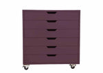 APRODZ Mango Wood Sideboard Storage Dresser Cabinet Bhesar Chest of 6 Drawer On Castors for Living Room | Velvet Queen