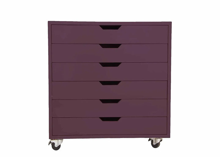Translation missing: en.APRODZ Mango Wood Sideboard Storage Dresser Cabinet Bhesar Chest of 6 Drawer On Castors for Living Room | Cream