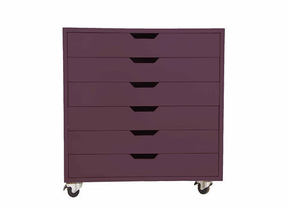 APRODZ Mango Wood Sideboard Storage Dresser Cabinet Balarwa Chest of 7 Drawer On Castors for Living Room (White Finish)