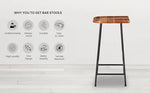 Bar Stool Set of 2 for Home bar, Counter Stool Chair Modern, Shop Industrial Stool with footrest, Black 