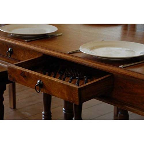 Sheesham Wood Reyk 6 Seater Dining Table Set for Home | 6 Chairs | Brown Finish