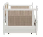 Kozlow Twin Size Mango Wood Cane Daybed (Solid Wood - White) 