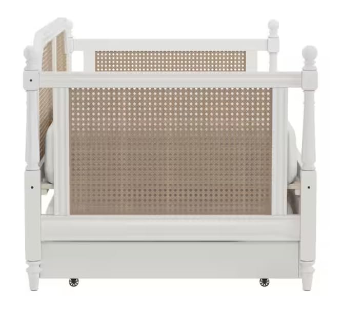 Translation missing: en.Kozlow Twin Size Mango Wood Cane Daybed (Solid Wood - White) 