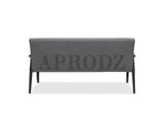 Mango Wood and Upholstered 3 Seater Sofa for Living Room Home Office Furniture | (Upholstered - Light Grey Velvet + Espresso) 