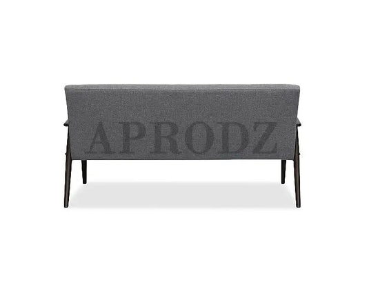 Translation missing: en.Mango Wood and Upholstered 3 Seater Sofa for Living Room Home Office Furniture | (Upholstered - Light Grey Velvet + Espresso) 