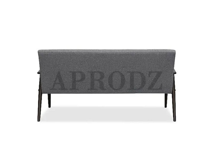 Translation missing: en.Mango Wood and Upholstered 3 Seater Sofa for Living Room Home Office Furniture | (Upholstered - Light Grey Velvet + Espresso) 