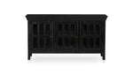 Mango Wood Entertainment 3 Door TV Stand Cabinet Unit for Living Room | Black Finish 
