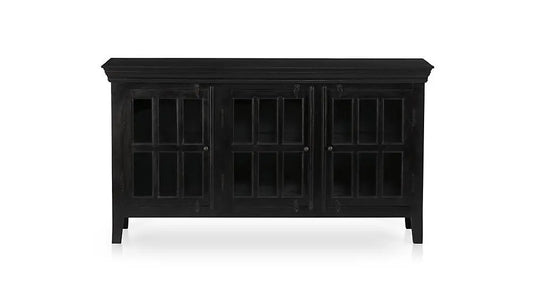 Translation missing: en.Mango Wood Entertainment 3 Door TV Stand Cabinet Unit for Living Room | Black Finish 
