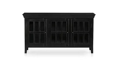 Solid Mango Wood TV Stand with 3 Doors 