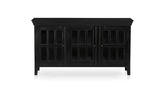 Translation missing: en.Solid Mango Wood TV Stand with 3 Doors – Living Room Cabinet Unit 