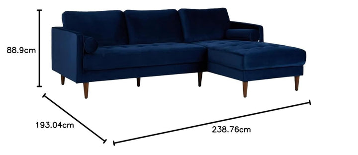 Translation missing: en.MidCen Wooden 3 Seater Sofa Set with High-Density Comfortable Foam for Home &amp; Living Room (Upholstered- Dark Green Velvet Fabric) 