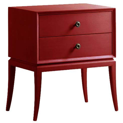 Lajas Mango Wood Bedside Table with Two Drawer