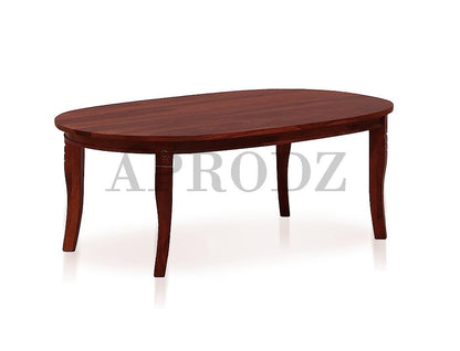 Solid Wood Coffee Table | Elegant Center Table & Tea Table for Living Room, Bedroom, and Hotel – Rich Brown Finish