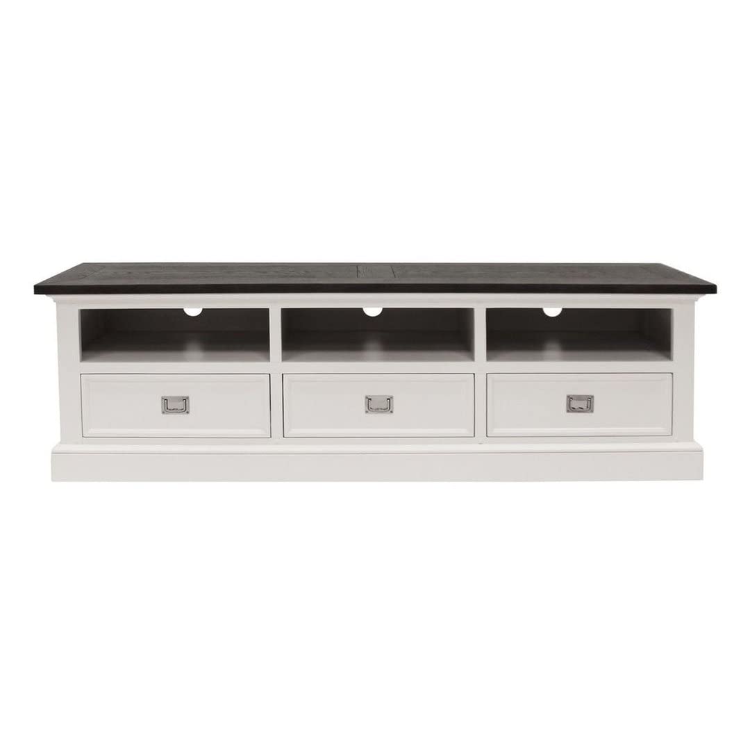 APRODZ Mango Wood Lorenzo TV Stand Cabinet for Home | TV Unit for Living Room | White Finish