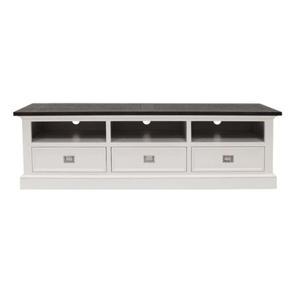 APRODZ Mango Wood Lorenzo TV Stand Cabinet for Home | TV Unit for Living Room | White Finish