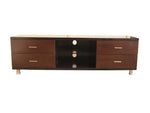 Mango Wood Buen TV Unit with 4 Drawers & Shelf Storage Entertainment Unit Center Console TV Table for Living Room Furniture (Brown) 