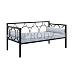 Acceber Three Seater Metal Sofa with Mattress and 2 bolsters (Metal - White Powdercoated) 