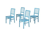 Solid Wood Dark Grey Natal Dining Chairs for Living Room | Set of 4 Wooden Chair 