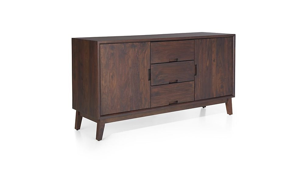 APRODZ Mango Wood Ovruch Sideboard Storage Cabinet for Living Room | Wooden Cabinet for Kitchen | Brown Finish