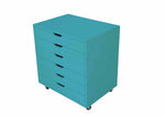 APRODZ Solid Wood Bhesar Drawer Unit on Castors Big Boy for Home | Blue