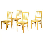 APRODZ Solid Wood Dark Grey Natal Dining Chairs for Living Room | Set of 4 Wooden Chair
