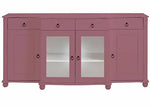 APRODZ Soild Wood Teresina Sideboard Storage Cabinet with Drawer for Living Room | White Finish