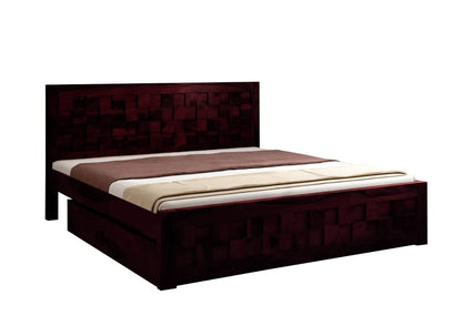 APRODZ Sheesham Wood Storage King Size Belem Bed for Bedroom Stylish | Teak Finish