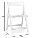Solid Wood White Folding Dining Chairs for Living Room | Set of 1 Wooden Chair 