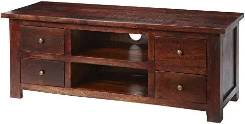 Translation missing: en.Mango Wood Entertainment 3 Door TV Stand Cabinet Unit for Living Room | Black Finish 