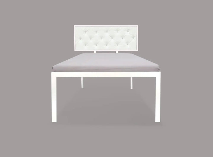 Translation missing: en.Single Size Bed with Upholstered Headboard | CR Steel Frame | Modern Platform Bed | Sturdy, Durable &amp; Noise-Free | No Box Spring Needed | Stylish Furniture 