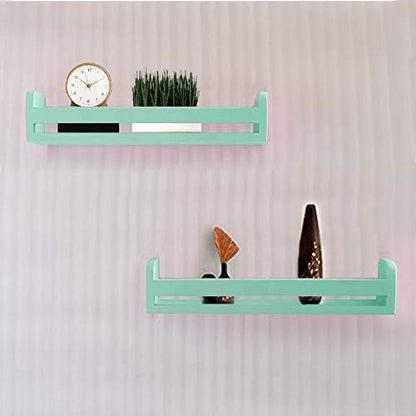 Childrens Wall Mounted Floating Shelves - 2 Set Shelf - Kid’s Room Bookshelf Display Nursery Books and Toy Storage Display Organizer