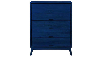 Mango Wood Storage Cabinet Cruz Chest of 5 Drawers Furniture for Living Room | Brown 