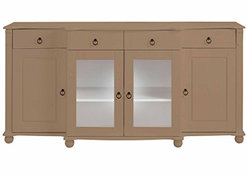 APRODZ Soild Wood Teresina Sideboard Storage Cabinet with Drawer for Living Room | White Finish