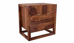 Mango Wood Peetz Royal Stylish Bar Cabinet with Wine Glass Storage for Living Room | Chestnut Finish 