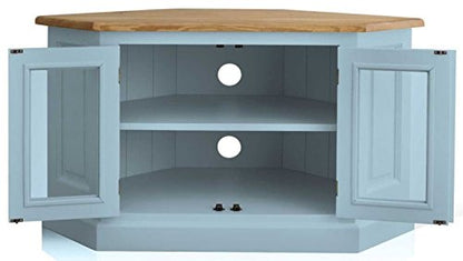 Mango Wood Borgia TV Stand Entertainment Unit for Living Room | Blue Finish