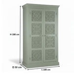 Floreale wardrobe Carved Mango Wood 2-Door Wardrobe Almirah 