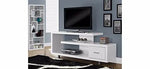 Solid Wood Albi TV Unit with 1 Drawer & Shelf Storage Entertainment Unit Center Console TV Table for Living Room Furniture (White Finish) 