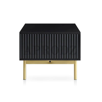 Wooden Center Table for Living Room | Rectangular Design with Shelf & Drawer | Solid Sheesham Wood & Iron Coffee Table (Black & Golden) | Sofa Teapoy Table